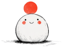 A simplistic cartoon character with a red circle on top of it png