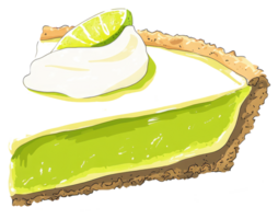 A delicious slice of lime pie with whipped cream on top png