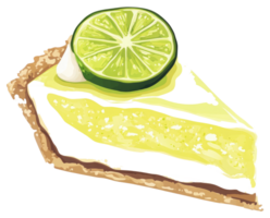A Delicious Slice of Lime Pie with a Garnish png