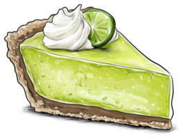 A single wedge of a delicious key lime pie png