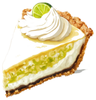 A delicious slice of key lime pie is presented here png