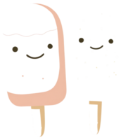 Two smiling ice pops displayed with a white background around them png