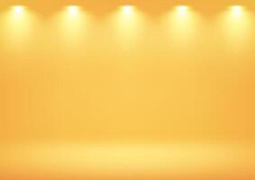 Yellow studio room background. Empty room with light effect. Space for selling products on the website. illustration. vector