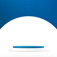 Blue background 3d with blue and white podium Space for selling products on the website. Display of cosmetic products. Product display background. illustration vector