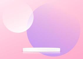 Pink background 3d with podium space for selling products on the website. Display of cosmetic products. Stage or podium. Product display background. illustration vector