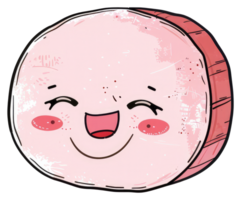 A happy cartoon character with a smiling expression and blush png