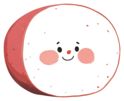 A Friendly Cartoon Moon Smiling With Cheeks and Dots png