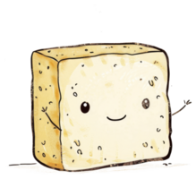 A Friendly Cartoon Piece of Cheese with Happy Expression png