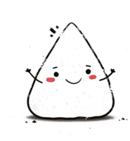 Smiling cartoon figure with a white triangular shape and features png