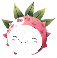 un' sorridente rosa personaggio con le foglie e appuntito picchi su suo indietro png