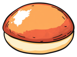 A stylized illustration showing a bread roll with light and dark tones png