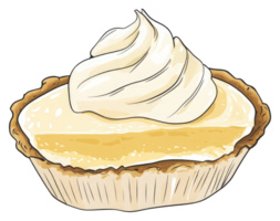 A single slice of lemon pie with whipped cream on top png