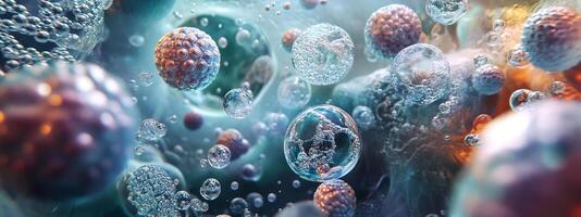 Dive into a mesmerizing world of cellular beauty, this breathtaking macro captures intricate bubbles photo