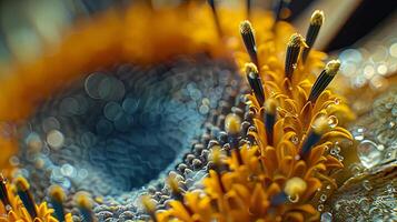 Immerse in a mesmerizing close-up of intricate patterns with vivid colors and enchanting bokeh photo