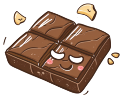A cartoon chocolate bar with a happy smiling animated face png