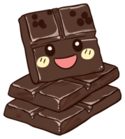 A happy stack of cartoon chocolate bars smiling cheerfully png