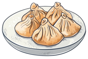 A Plate of Savory Dumplings is Presented for the Viewer png