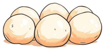A collection of round pale objects clustered together closely png