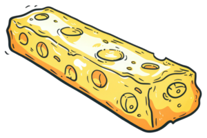 A stylized image of a block of yellow cheese png
