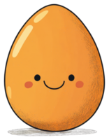 A smiling cartoon egg with a yellow orange colored shell png
