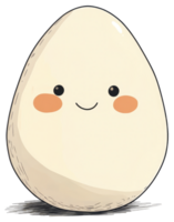 A Smiling Cartoon Egg With Cheeks Is Displayed In Front png