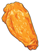 A close up image of a fried chicken wing png