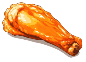 A single crispy cooked chicken wing with savory glazing png