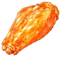 An isolated image of a savory fried chicken wing png