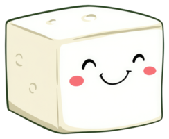 A cute and smiling cartoon image of a tofu cube png
