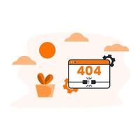 Modern 404 Error Page Illustration Minimalist Website Not Found Design vector