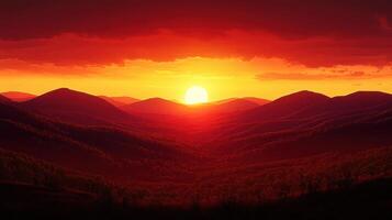 Sunset over mountains, landscape, landscape wallpaper photo