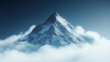 A mountain is shown in the clouds photo