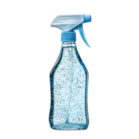 Multipurpose Surface and Window Cleaner Spray Bottles with Blue Liquid and Trigger Dispenser Isolated on Transparent Background png