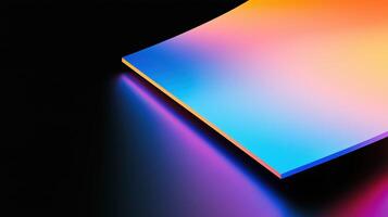 Futuristic neon gradient 3D abstract geometric digital design photo