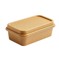 Reusable and Biodegradable Wheat Straw Food Container with Snap On Lid Isolated on Transparent Background png