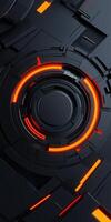 Futuristic Black and Red Tech Circuit Digital Design for Mobile Wallpaper photo