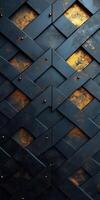 Abstract Metallic Geometric Pattern with Rusty Gold and Blue Textures Modern Industrial Design for Mobile Wallpapers photo