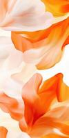 Elegant Abstract Floral Pattern in Vibrant Orange and Soft White Digital Illustration Mobile Wallpaper with Fluid and Artistic Design photo