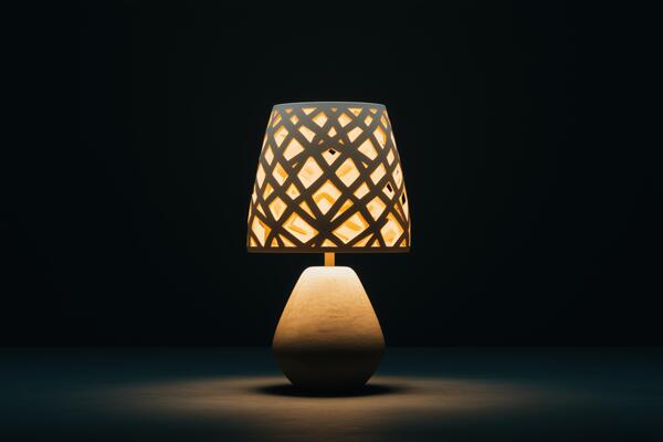 Modern table lamp with geometric light patterns for interior design themes
