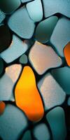 Abstract Frosted Glass with Vibrant Orange Glow and Organic Pattern in a Modern Artistic Design photo