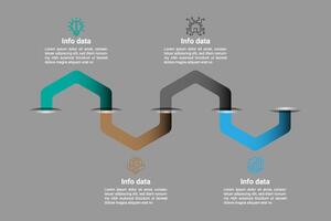 Line style polygon shape info data design. vector