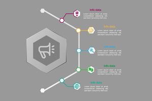 Glossy polygon style business infographic design. vector