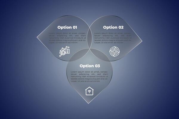 Glossy 3 step business infographic design.