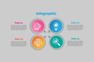 Circle style 4 step eps infographic design. vector