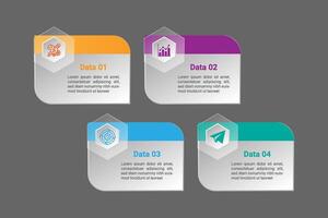 Square and polygon style business infographic design. vector