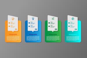 Square style business infographic design. vector