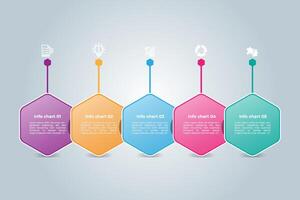 Polygon style business infographic design. vector