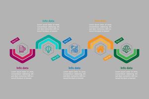 Polygon line art style eps infographic design. vector