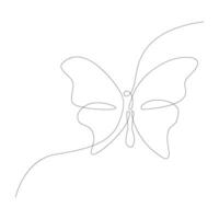 Continuous butterfly single line art drawing 1 vector