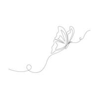 Continuous butterfly one line art 2 vector